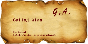 Gallaj Alma névjegykártya